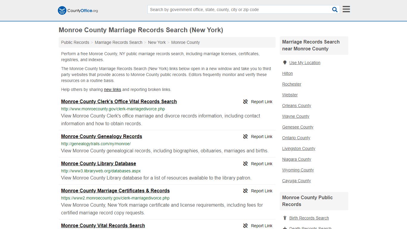 Monroe County Marriage Records Search (New York)