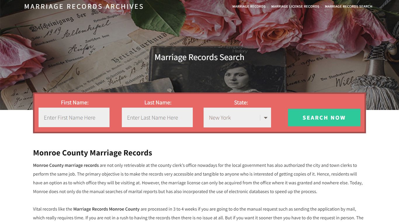 Monroe County Marriage Records | Enter Name and Search|14 ...